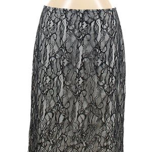 ann taylor black lace skirt w lining